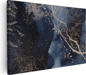 Artaza Canvas Schilderij Abstracte Kunst - Zwarte Marmer met Gloed - 120x80 - Groot - Foto Op Canvas - Canvas Print