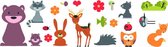 muursticker Forest Animals junior vinyl 21 stuks