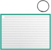 flashcard met clipring A6 papier wit/mintgroen 50 stuks