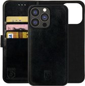 Rosso Element Uitneembaar 2-in-1 Hoesje Geschikt voor Apple iPhone 13 Pro | Luxe Portemonnee | Back Cover | Pasjeshouder | Zwart