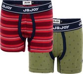 J&JOY - Ondergoedsetje Mannen Manitoba Red Stripes & Kaki