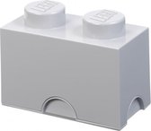 opbergsteen 2 noppen 25 x 18 cm polypropeen lichtgrijs
