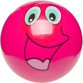 speelbal Smiling face junior 23 cm PVC roze