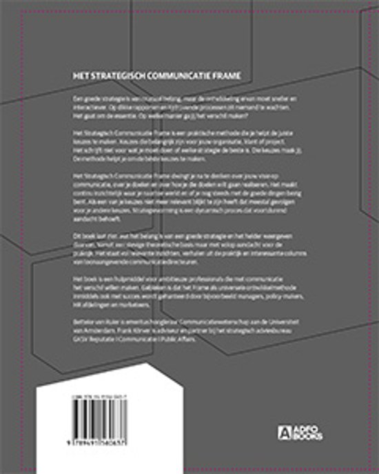 Het strategisch communicatie frame | 9789491560637 | Betteke van Ruler ...