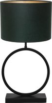 Light & Living Liva lampenvoet - met groene kap - 60 cm hoog - Ø kap 30 cm - zwart