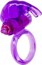Ultra Soft Jelly Vibrating Rabbit Cockring - Purple - Cock Rings