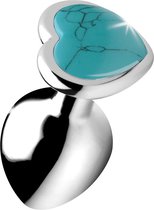 Gemstones Turquoise Heart Medium Anal Plug - Butt Plugs & Anal Dildos