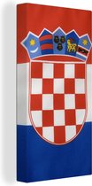 Canvas Schilderij Foto van de Kroatische vlag - 20x40 cm - Wanddecoratie