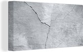 Toile Peinture Béton - Fissure - Grijs - 80x40 cm - Décoration murale