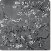 Muismat Klein - Amandelbloesem - Van Gogh - Zwart Wit - 20x20 cm
