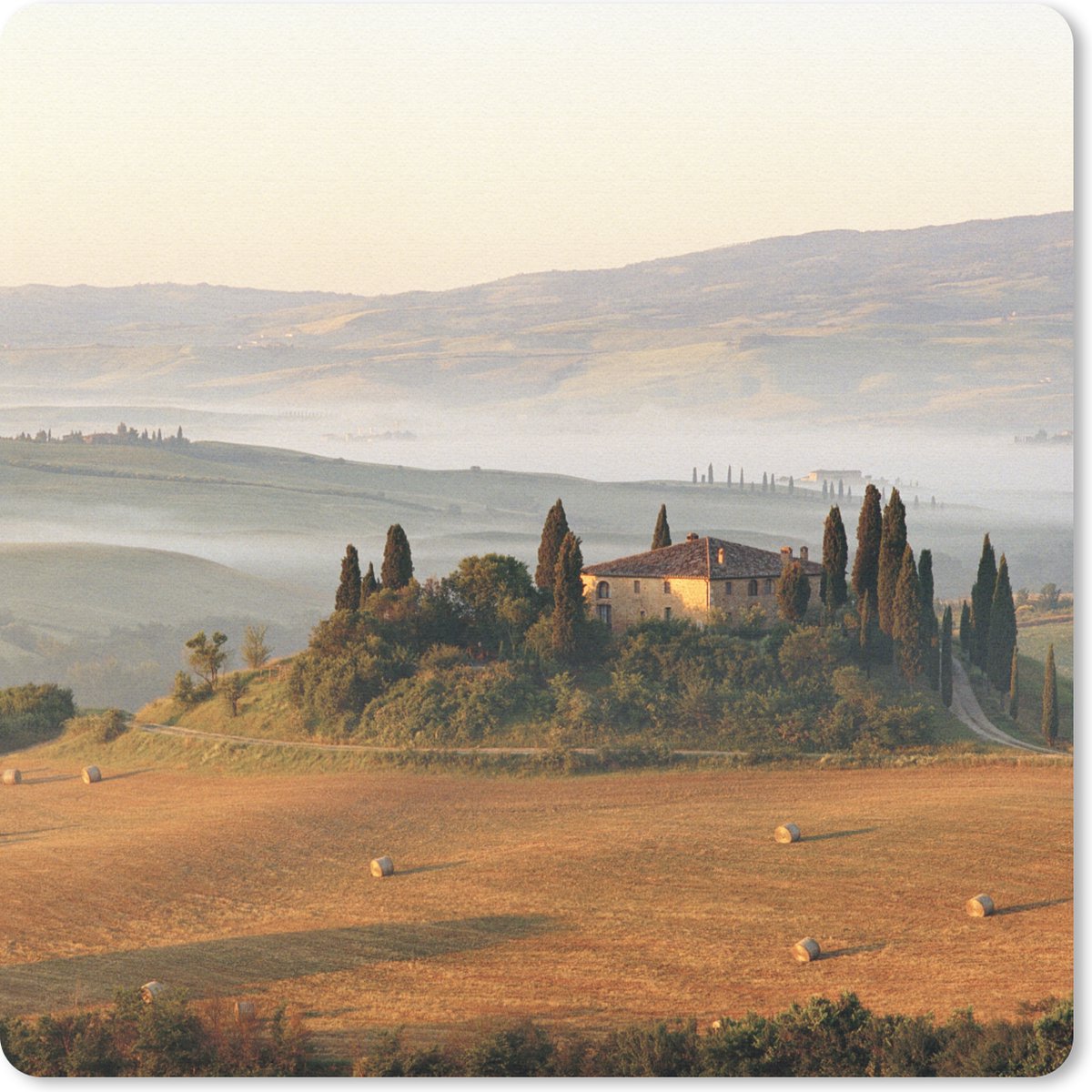 Muismat 30x30 cm - Mousepad Toscane - Landschap - Italië - Muismatten