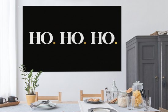 Tableau sur toile Ho ho ho - Père Noël - Citations - Noël - Proverbes - 180x120 cm - Décoration murale XXL