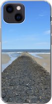 Geschikt voor iPhone 13 mini hoesje - Noordzee - Strand - Water - Siliconen Telefoonhoesje