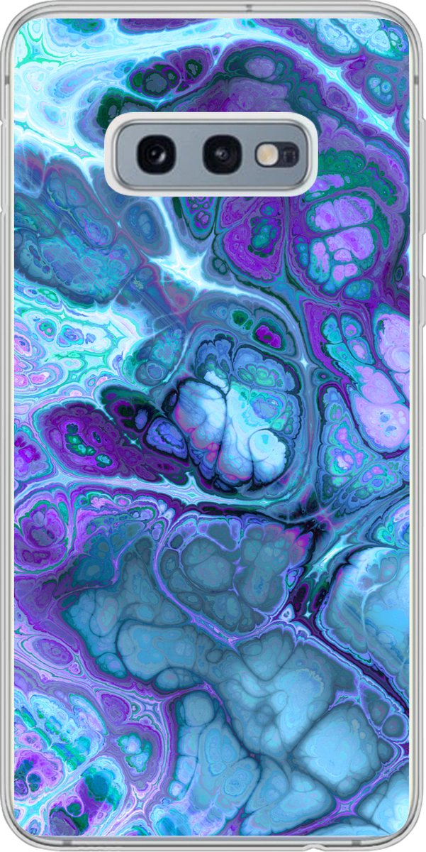 Telefoonhoesje Geschikt voor Samsung Galaxy S10e hoesje - Kunst - Golf - Blauw - Psychedelisch - Siliconen Telefoonhoesje Telefoonhoesje