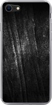 Geschikt voor iPhone SE 2020 hoesje - Metaal print - Zwart - Glitter - Siliconen Telefoonhoesje