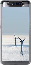 Geschikt voor Samsung Galaxy A80 hoesje - Noordzee - Windmolen - Zon - Siliconen Telefoonhoesje