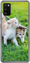 Geschikt voor Samsung Galaxy A41 hoesje - Kittens - Kat - Mand - Meisjes - Kinderen - Jongens - Kids - Siliconen Telefoonhoesje