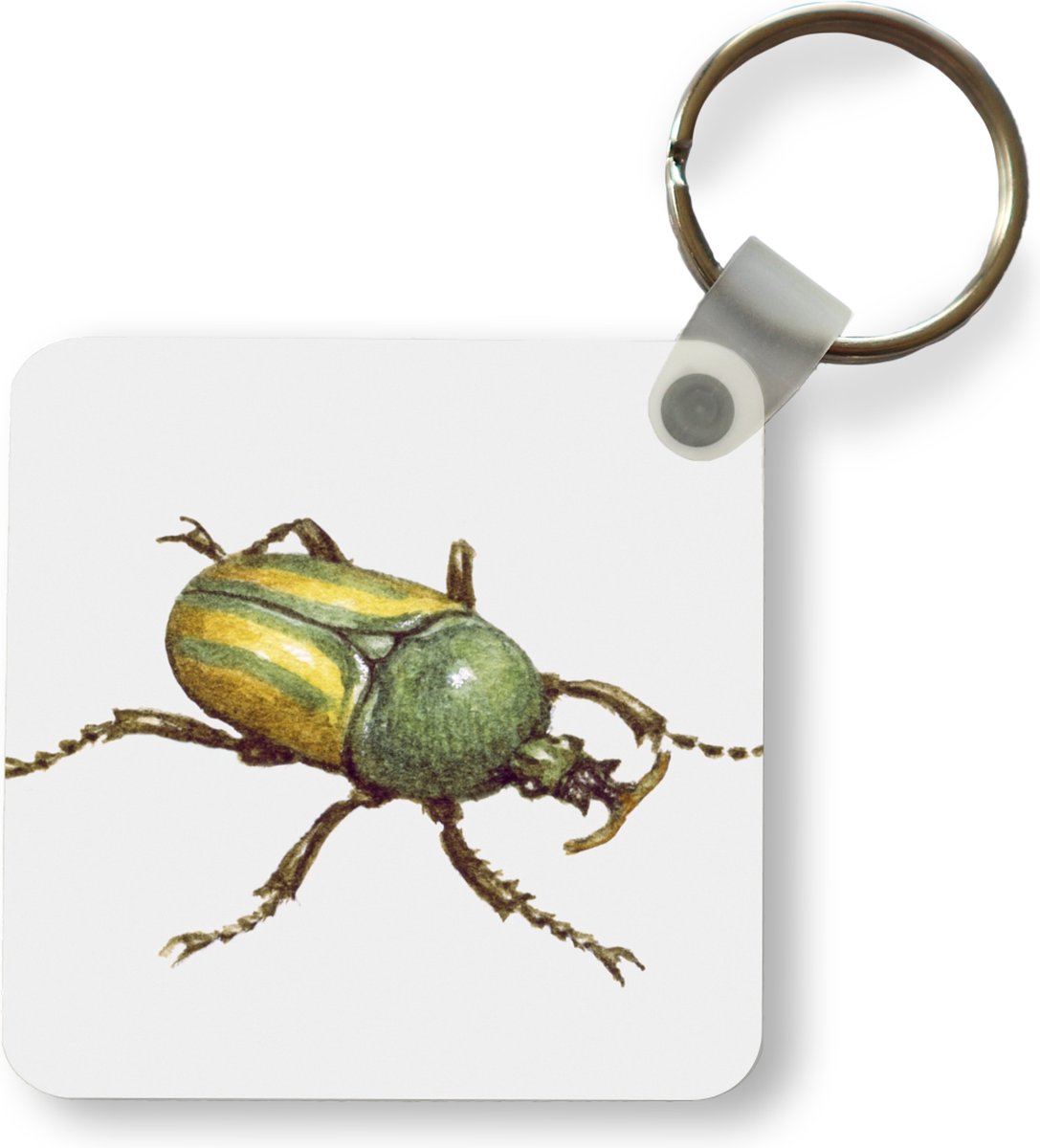 Sleutelhanger - Uitdeelcadeautjes - Kever - Insecten - Waterverf - Plastic