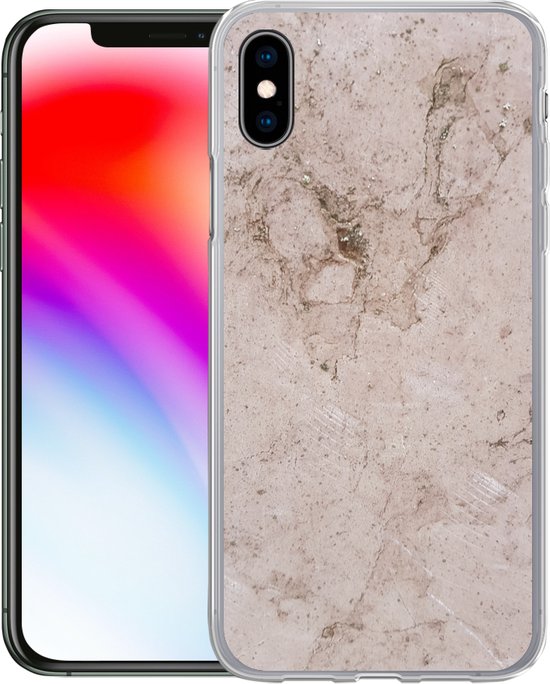 Coque iPhone Xs Max - Marbre - Pierre - Clair - Coque en Siliconen