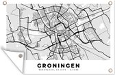 Muurdecoratie Kaart - Groningen - Nederland - 180x120 cm - Tuinposter - Tuindoek - Buitenposter