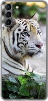 Coque Samsung Galaxy S21 Plus - Tigre - Wit - Sable - Coque de téléphone en Siliconen