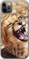 Geschikt voor iPhone 13 Pro Max hoesje - Cheetah - Dier - Close up - Siliconen Telefoonhoesje