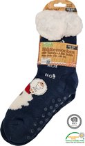 Antonio Huissokken - Huissokken Kerstman - Marineblauw - Dames - Antislip ABS - One Size (35-42) - Hüttensocken - Warme Sokken - Warme Huissok - Kerstcadeau voor vrouwen