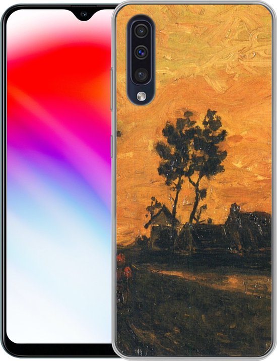 Coque Samsung Galaxy A30s - Paysage au coucher du soleil - Vincent van Gogh - Coque de téléphone en Siliconen