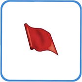 Kleine vlag - effen - rood - 9 stuks