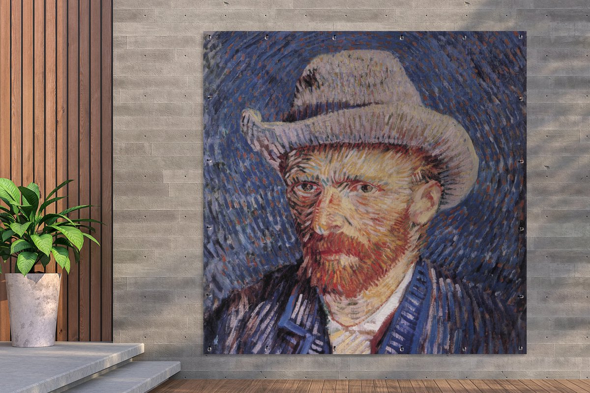 Affiche de Jardin Autoportrait au chapeau de feutre gris - Vincent van