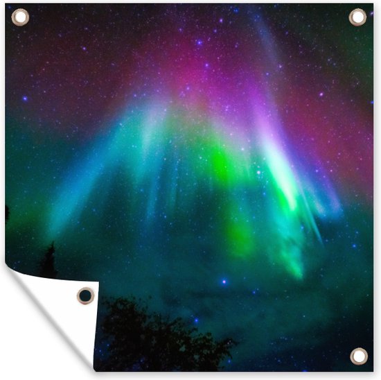 Affiche de Jardin Aurores Boréales - Ciel étoilé - Couleurs - 200x200 cm
