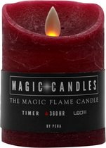 Magic Flame Stompkaars Led 7,5 X 10 Cm Wax Bordeaux