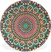 WallCircle - Wandcirkel ⌀ 30 - Een bovenaanzicht van Marokkaans mozaïek - Ronde schilderijen woonkamer - Wandbord rond - Muurdecoratie cirkel - Kamer decoratie binnen - Wanddecoratie muurcirkel - Woonaccessoires