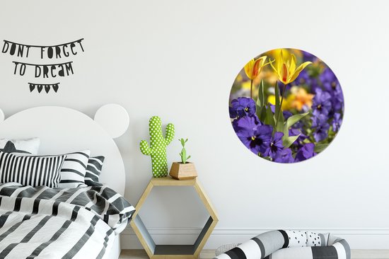 WallCircle - Wall Circle - Wall Circle - Printemps - Fleurs - Couleurs - Aluminium - Dibond - 60x60 cm - Intérieur et Extérieur