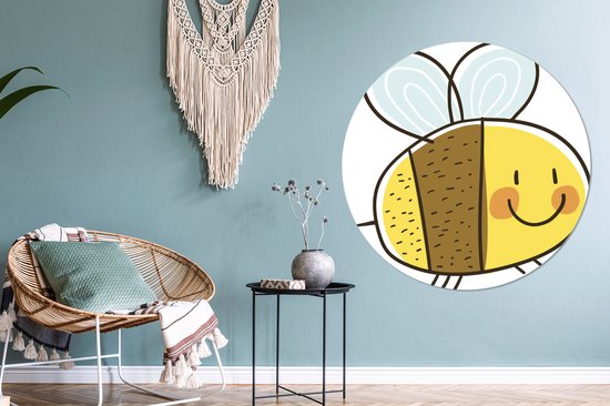 Une illustration d'une abeille joyeuse Cercle mural aluminium ⌀ 140 cm