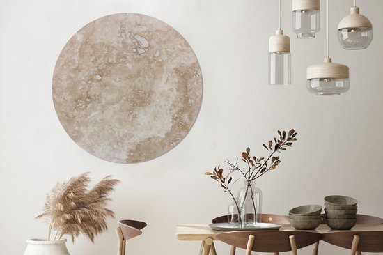 WallCircle - Wall Circle - Wall Circle Indoor - Marbre beige et blanc - 150x150 cm - Décoration murale - Peintures Ronds