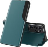 FONU Premium Clear View Case Samsung Galaxy S21 Ultra - Groen