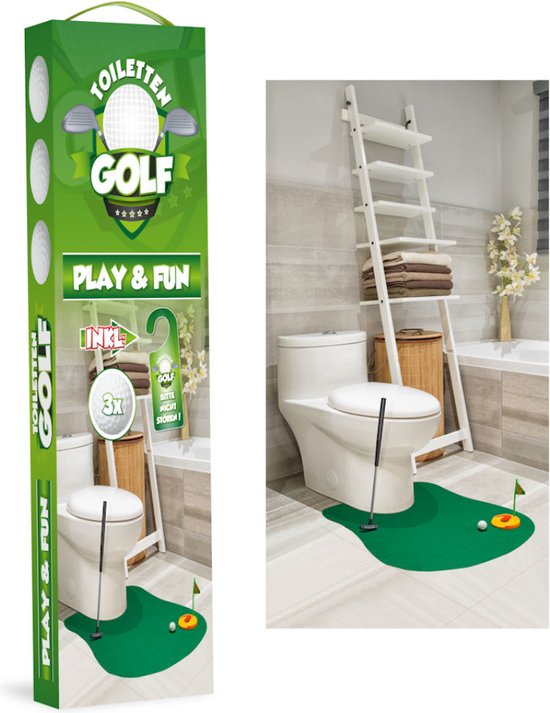 Decopatent® WC Golf Set pour les WC ou les Toilettes - 8 Pièces - Jeu WC -  Jeu Cadeau... | bol.com