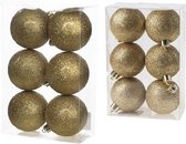 Kerstversiering set glitter kerstballen in het goud 6 en 8 cm pakket - 30x stuks