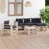 Decoways - 6-delige Loungeset met kussens pallet grenenhout