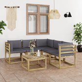 Decoways - 6-delige Loungeset met antracietkleurige kussens