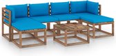 Decoways - 7-delige Loungeset pallet met kussens geïmpregneerd grenenhout