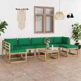 Decoways - 8-delige Loungeset met kussens geïmpregneerd grenenhout