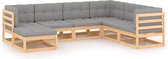 Decoways - 7-delige Loungeset met kussens massief grenenhout