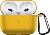 Airpods 3 Hoesje Case Siliconen Hoes Geschikt voor Apple AirPods 3 Case Hoesje Met Clip - Geel