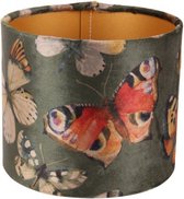 - lampshade | butterfly on green | textiel | 13x15x15cm | rectangular - groen - 13x15x15
