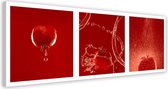 Trend24 - Canvas Schilderij - Tomato Craze - Schilderijen - Voedsel - 90x30x2 cm - Rood