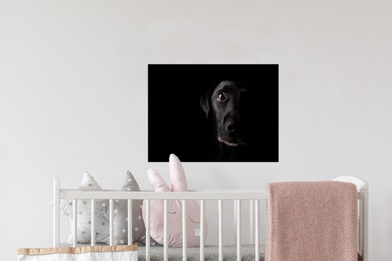 Stickers Stickers muraux - Un Labrador noir sur fond noir - 40x30 cm - Film adhésif