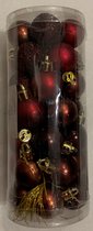 Kerstbal Rood Ruby Red 2,5cm Mix Koker 35 Stuks Christmass ball 35 pieces Ruby Red