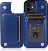 Apple iPhone 13 Pro Back Cover Hoesje - Pasjeshouder - Leer - Portemonnee - Magneet Sluiting - Flipcover - Apple iPhone 13 Pro - Blauw